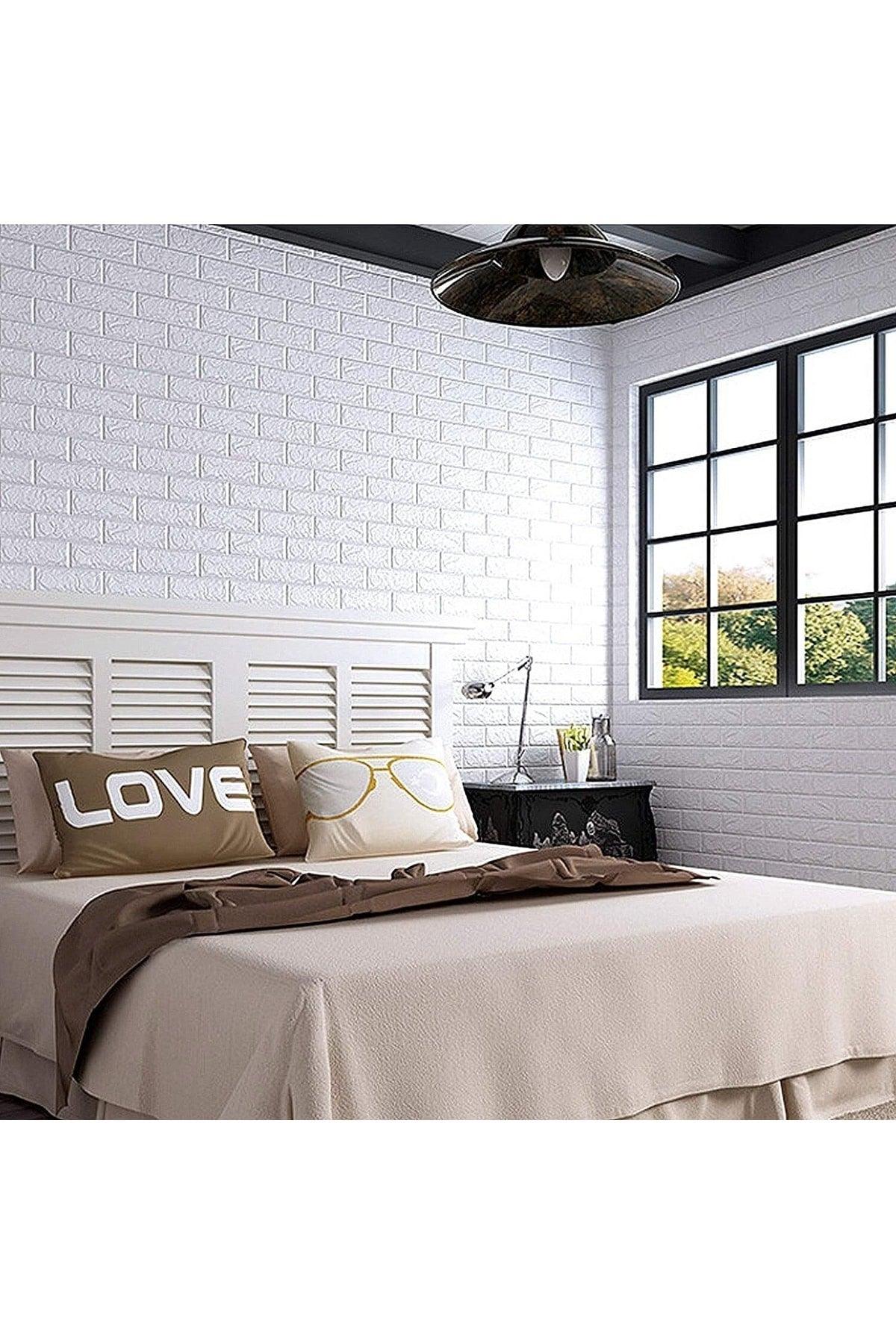 Self Adhesive Flexible Foam White Stone Pattern Wallpaper Panel - Swordslife