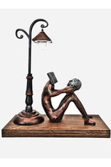 Self Reading Human Street Lamp (SPECIAL DESIGN) Trinket Decorative Figure Copper Gold Tumbled - Swordslife