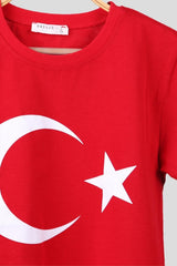 Kids T-Shirt Turkish Flag Red (10-12 Ages)