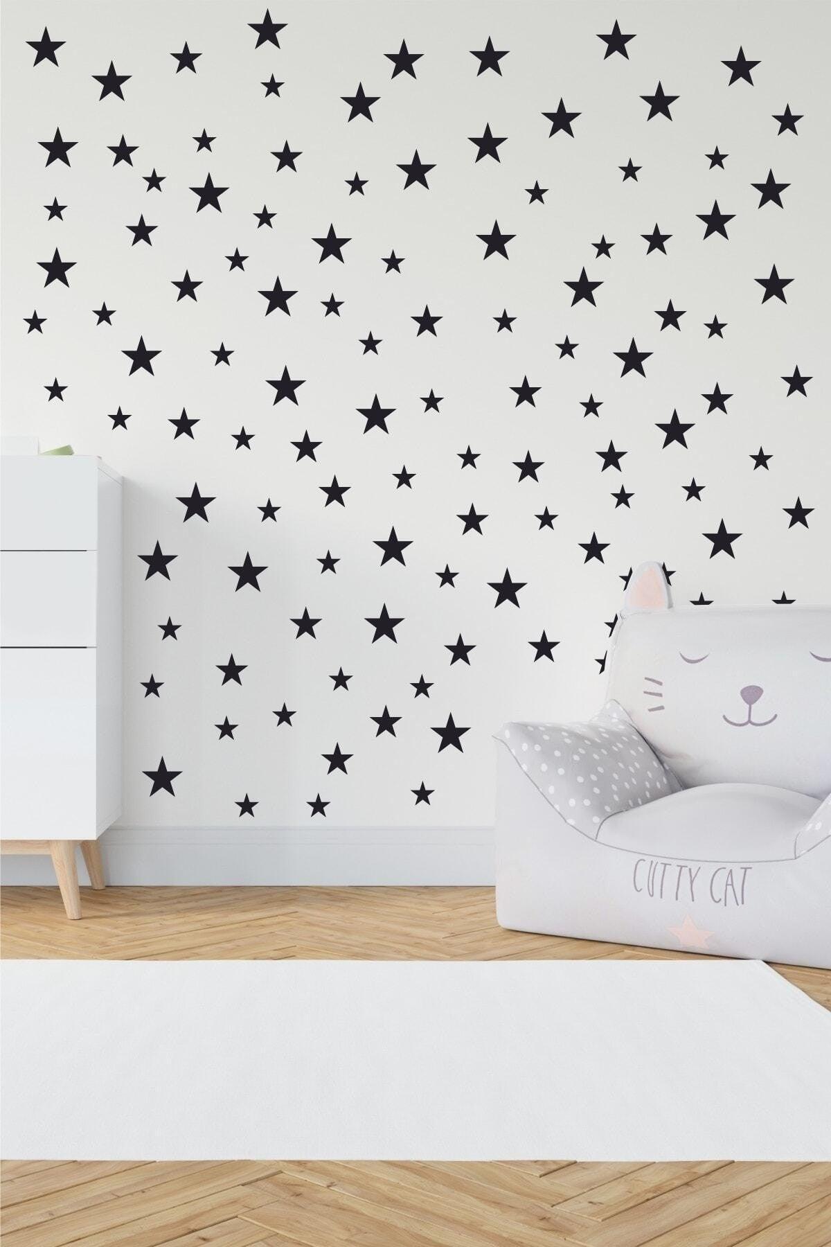 Kids Room Sticker, Star Stiker, Decorative Sticker, Sticker For Baby Room Black - Swordslife