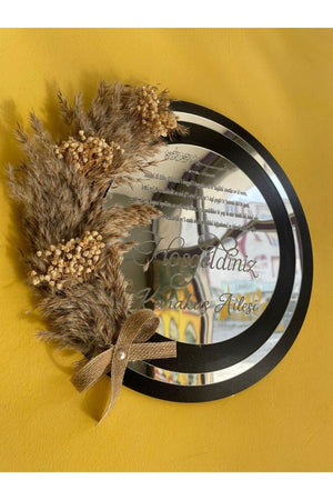 Personalized Name Silver Pampas Plexi Wooden Door Ornament - Swordslife