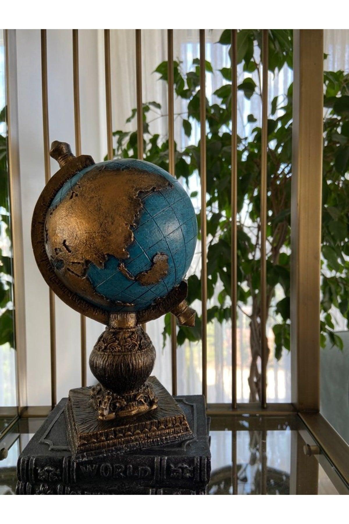 World Globe Atlas Statue with Book - Swordslife