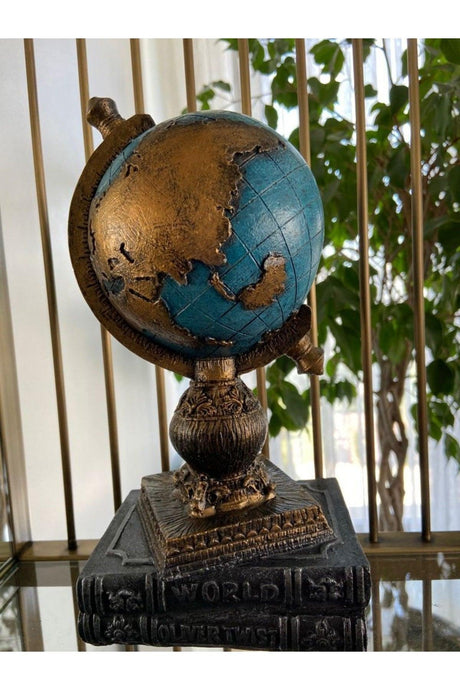 World Globe Atlas Statue with Book - Swordslife