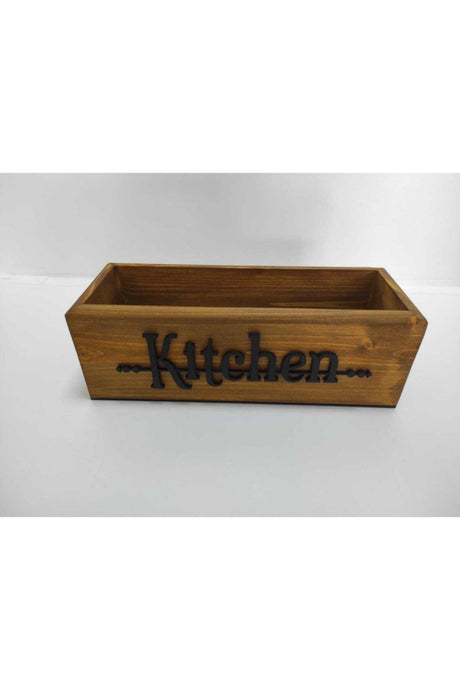 Kıtchen Wooden Box, Counter Top Wooden Organizer, Decorative Wooden Box, Kitchen Decoration - Swordslife