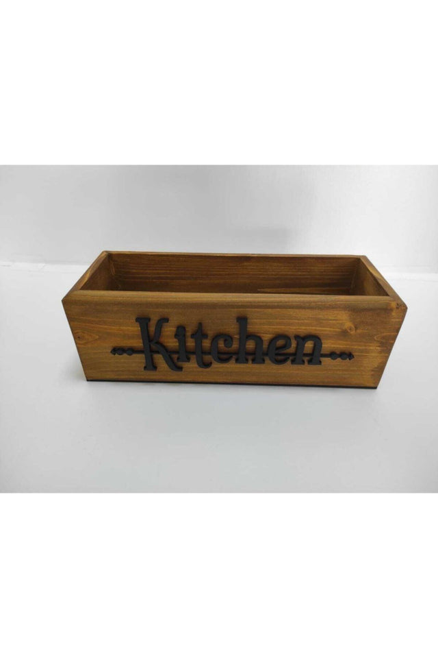 Kıtchen Wooden Box, Counter Top Wooden Organizer, Decorative Wooden Box, Kitchen Decoration - Swordslife