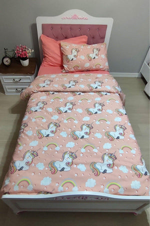 Girl Unicorn Printed Single Duvet Cover Set - Swordslife