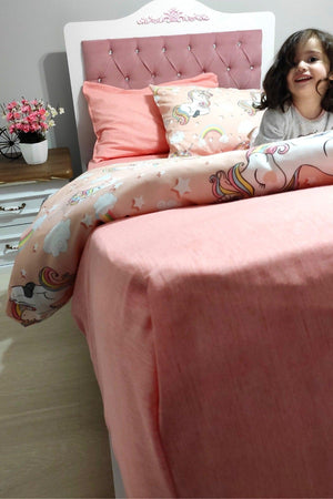Girl Unicorn Printed Single Duvet Cover Set - Swordslife