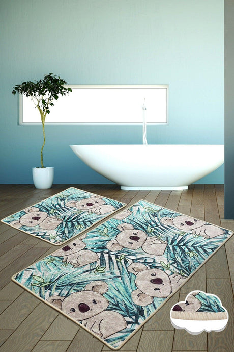 Koala Green Djt Set of 2 Bathroom Rug, Mat With Non-Slip Base - Swordslife