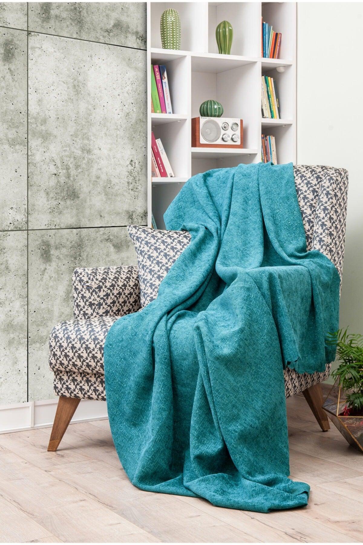 Seat Cover | Sofa Cover | Throw 175x215 Jacquard Non-Slip Seat Cover| Turquoise - Swordslife