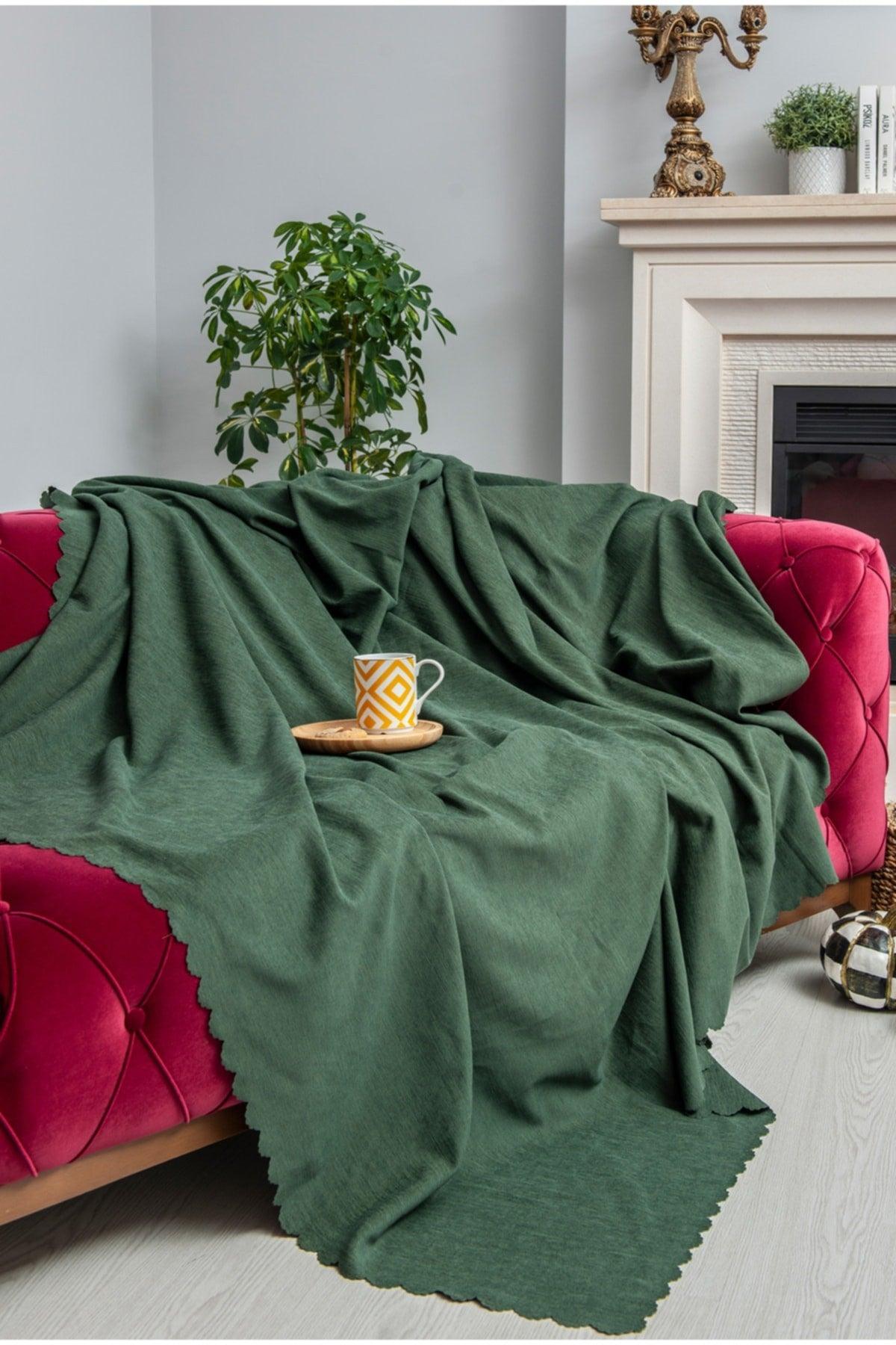 Seat Cover | Sofa Cover | Throw 175x300 Microfiber Chenille Double Sided Non-Slip | Green - Swordslife