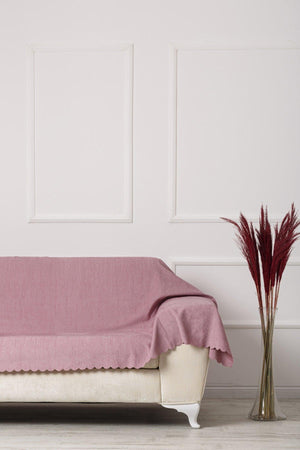 Dark Powder Oversized Double-sided Sofa Bed Seat Cover Shawl Covering the Arms - Swordslife