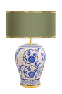 Kty-srm01 Blue Blanc Ceramic Lampshade - Khaki with Gold Stripe - Swordslife