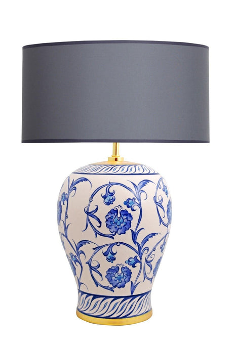 Kty-srm01 Blue Blanc Ceramic Lampshade - Gray - Swordslife