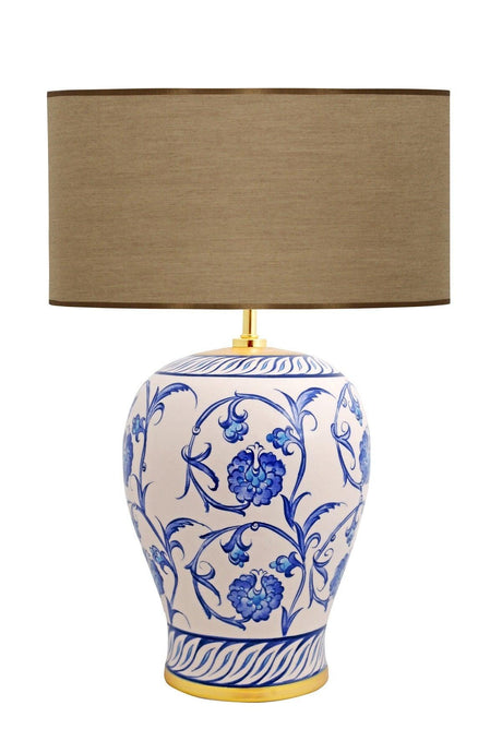 Kty-srm01 Blue Blanc Ceramic Lampshade - Pre Brown - Swordslife