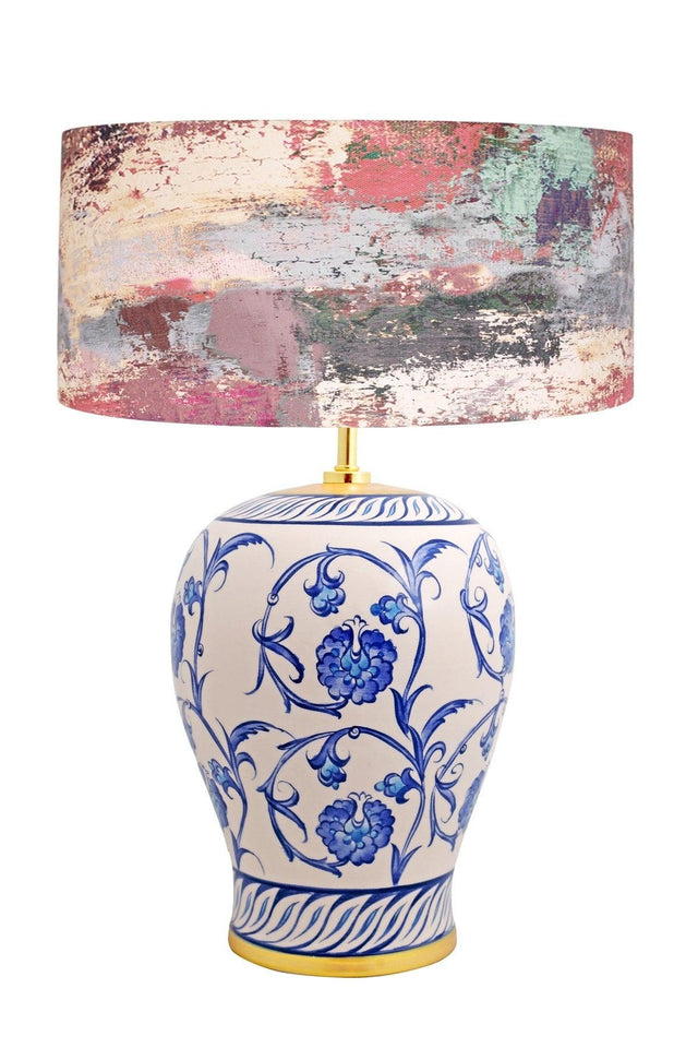 Kty-srm01 Blue Blanc Ceramic Lampshade - Redmixed - Swordslife