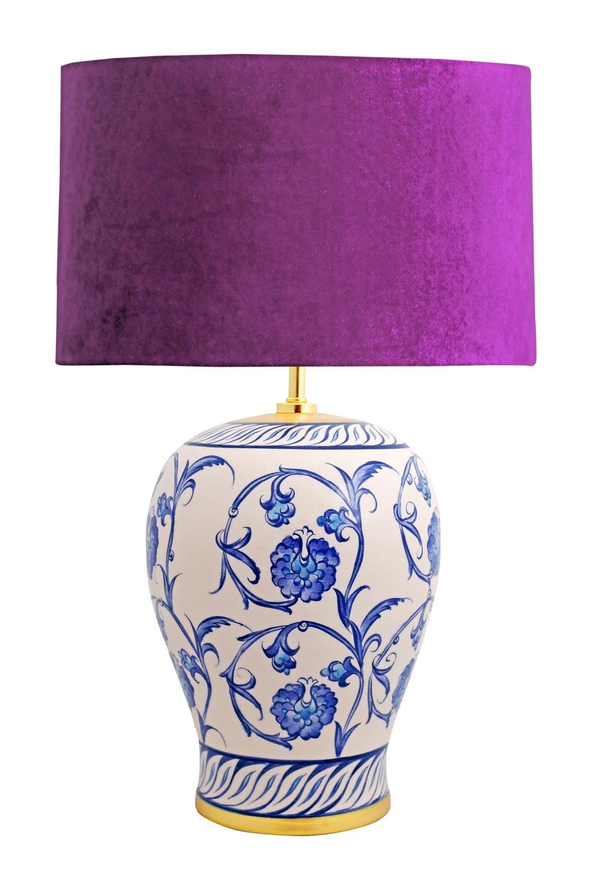 Kty-srm01 Blue Blanc Ceramic Lampshade - Velvet Purple - Swordslife