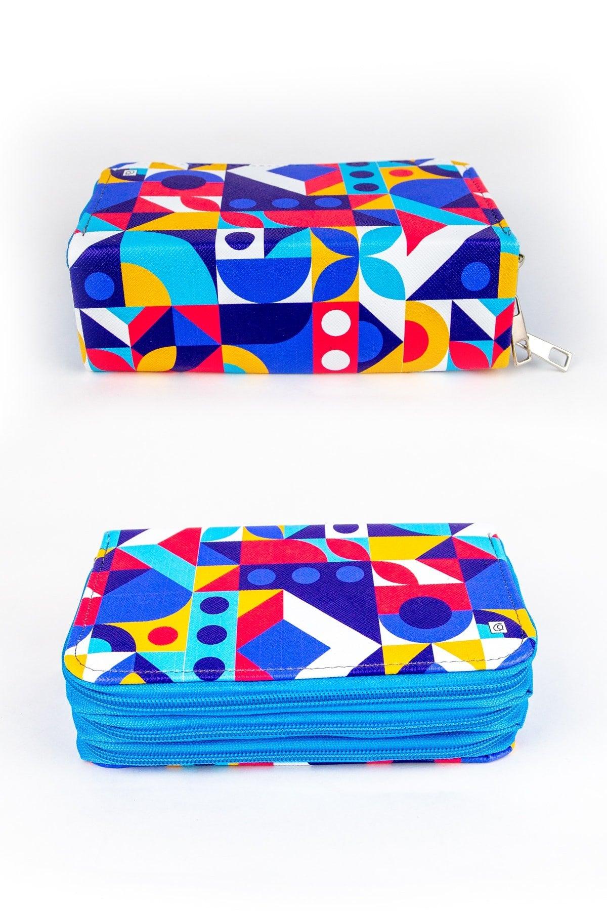 Pencil Case Colorful Themed Three Compartments