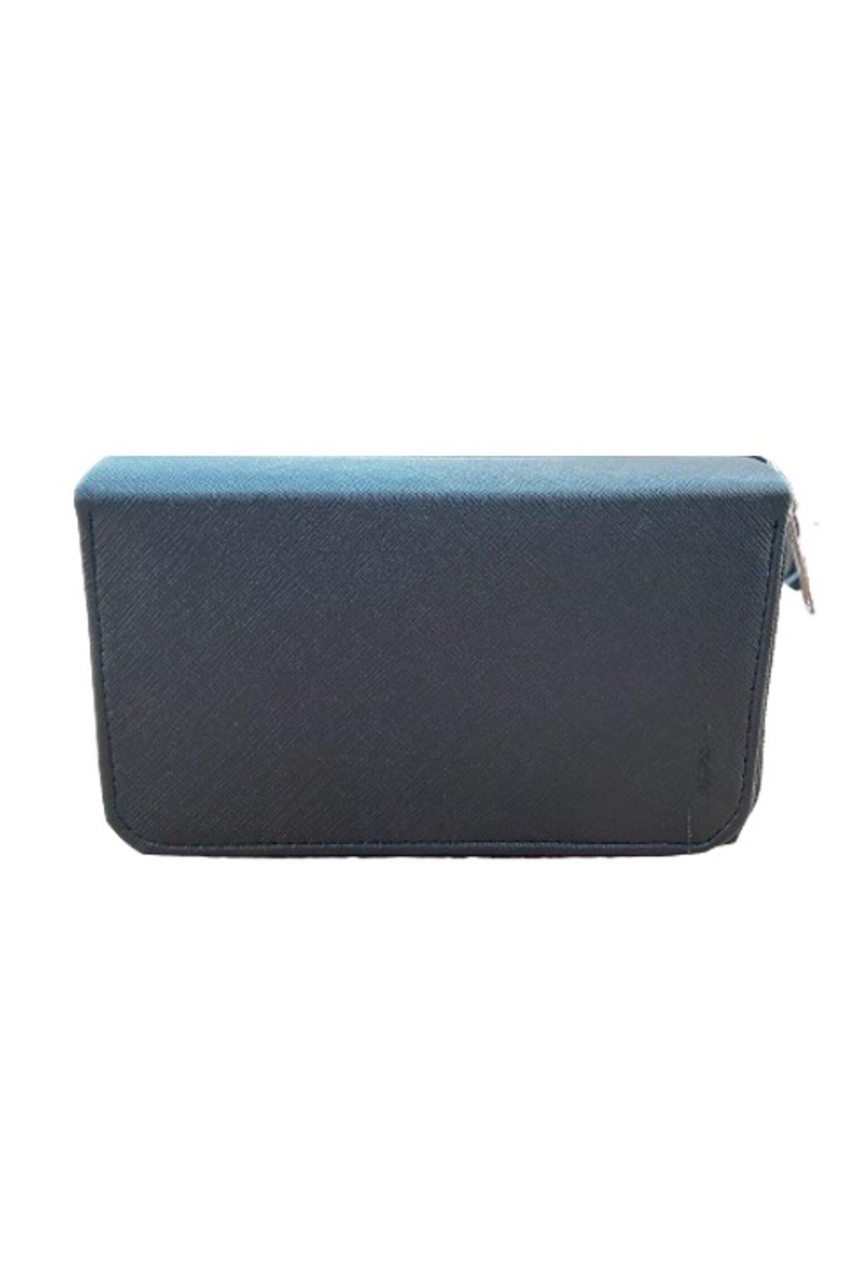 Faux Leather Three Compartment Pencil Case (pencil holder)