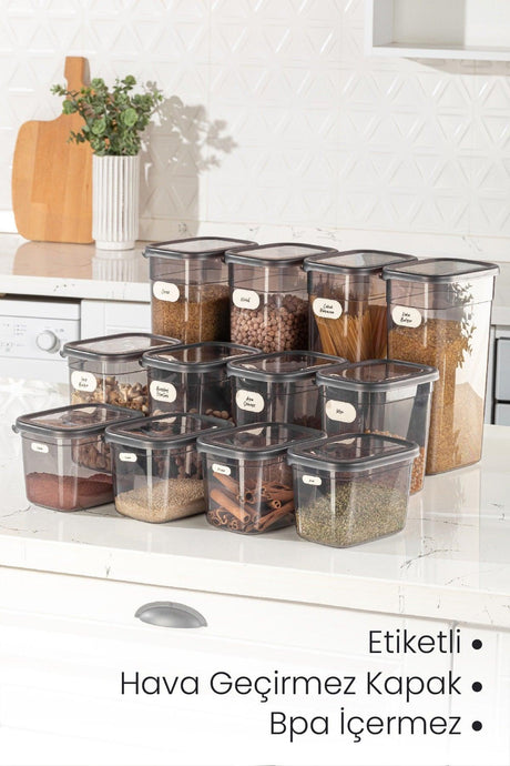 Labeled Set of 12 Peggy Transparent Lid Rectangular Storage Container 4x(1.3 Liter, 2 Liter, 3.2 Liter) - Swordslife