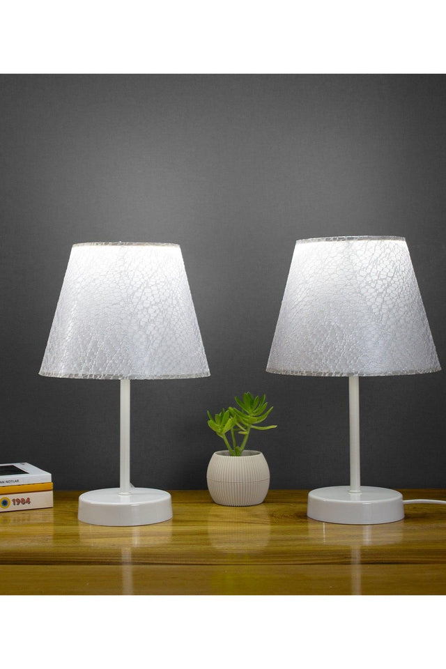 Lacy White Modern Double Bedroom Lampshade White Standing Table Lamp - Swordslife