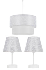 Lacy White Triple Lampshade Chandelier Set Bedroom Lighting - Swordslife