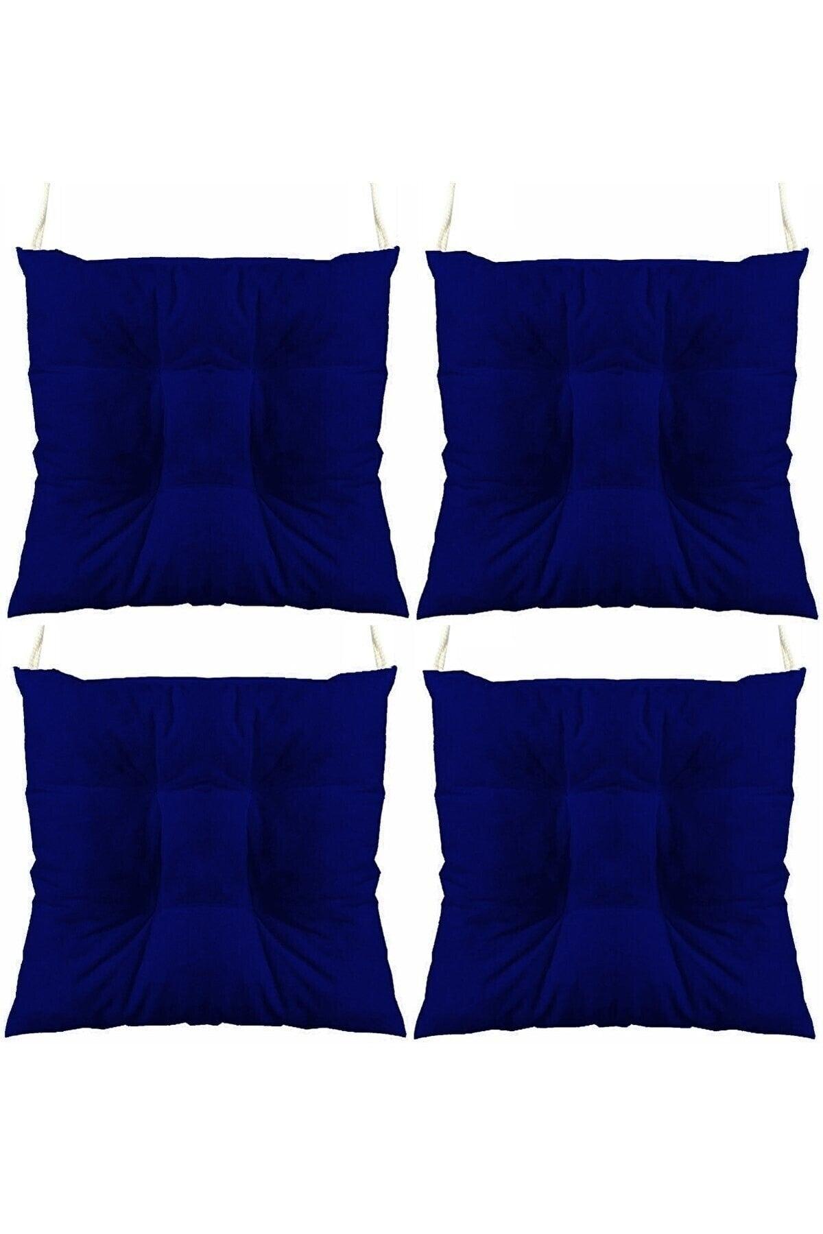 Navy Blue Combination Pofidik Square Chair Cushion 4 Pcs 40 X 40 Cm - Swordslife