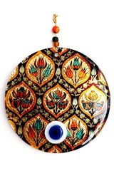 Tulip Flower Patterned Evil Eye Beads Wall Ornament, Glass Souvenir, 15 Cm Decorative Amulet - Swordslife