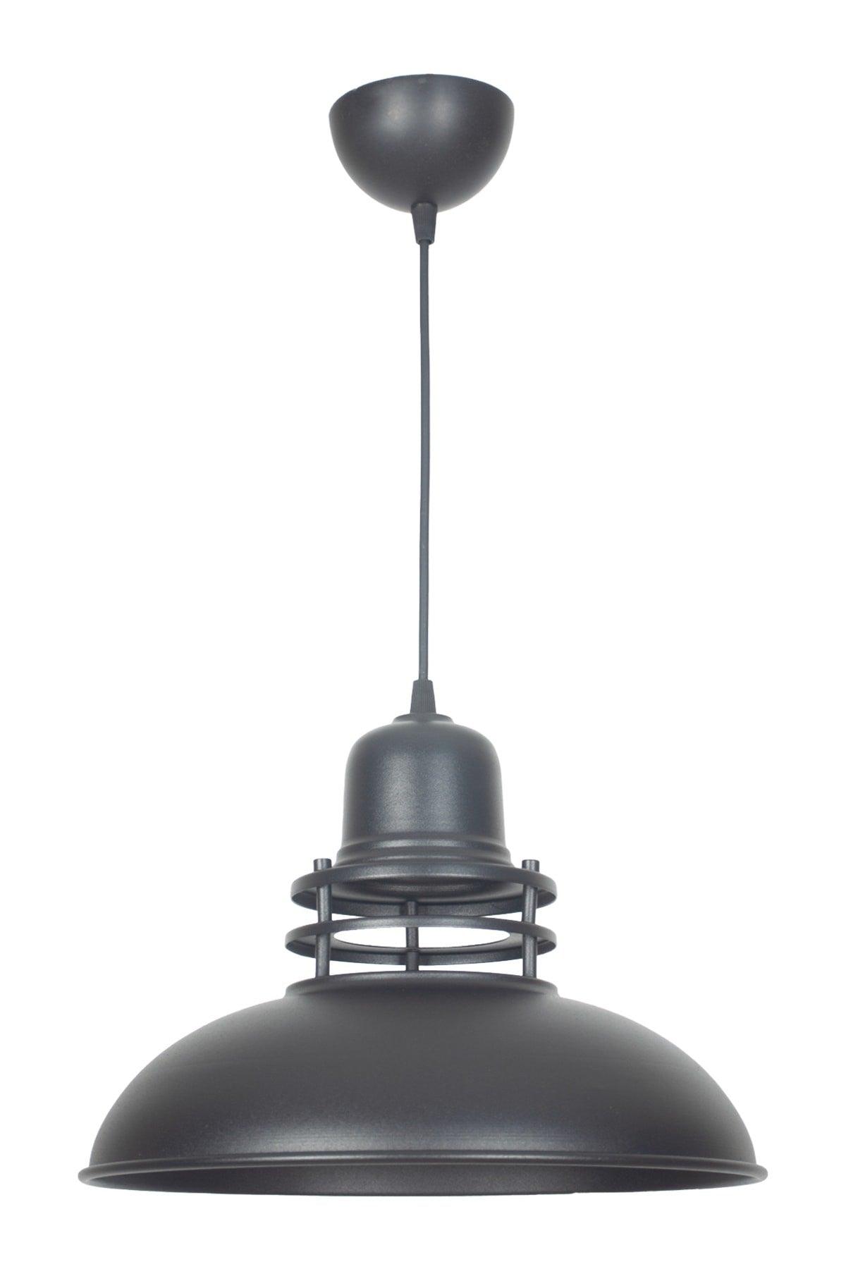 Fener Modern Design Plastered Pendant Lamp Metal Black Color Cafe - Kitchen Single Chandelier - Swordslife