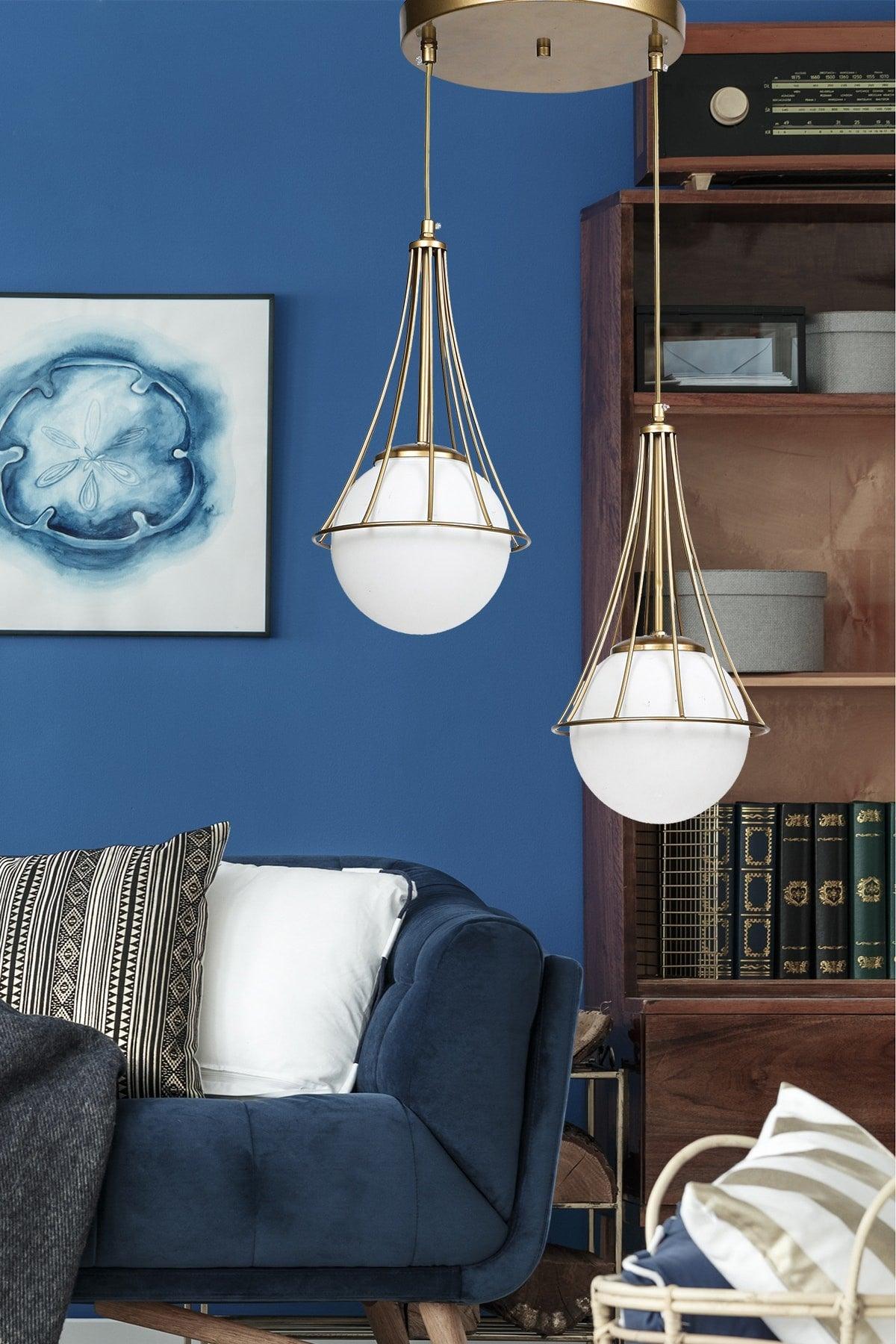 Lapis 2.li Tumbled-white Globe Glass Chandelier - Swordslife