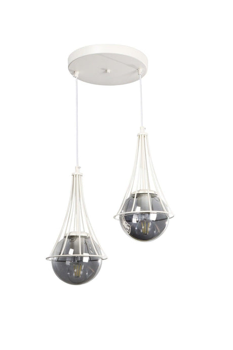 Lapis 2.li White-smoked Globe Glass Chandelier