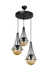 Lapis 3rd Black-honey Globe Glass Chandelier - Swordslife