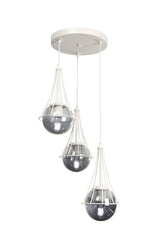 Lapis 3rd White-smoked Globe Glass Chandelier - Swordslife