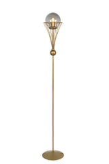Lapis Adjustable Floor Lamp Tumbled Smoked Glass - Swordslife