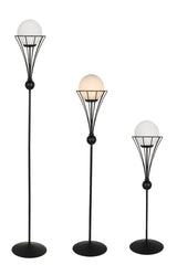 Lapis Adjustable Floor Lamp Black and White Glass - Swordslife