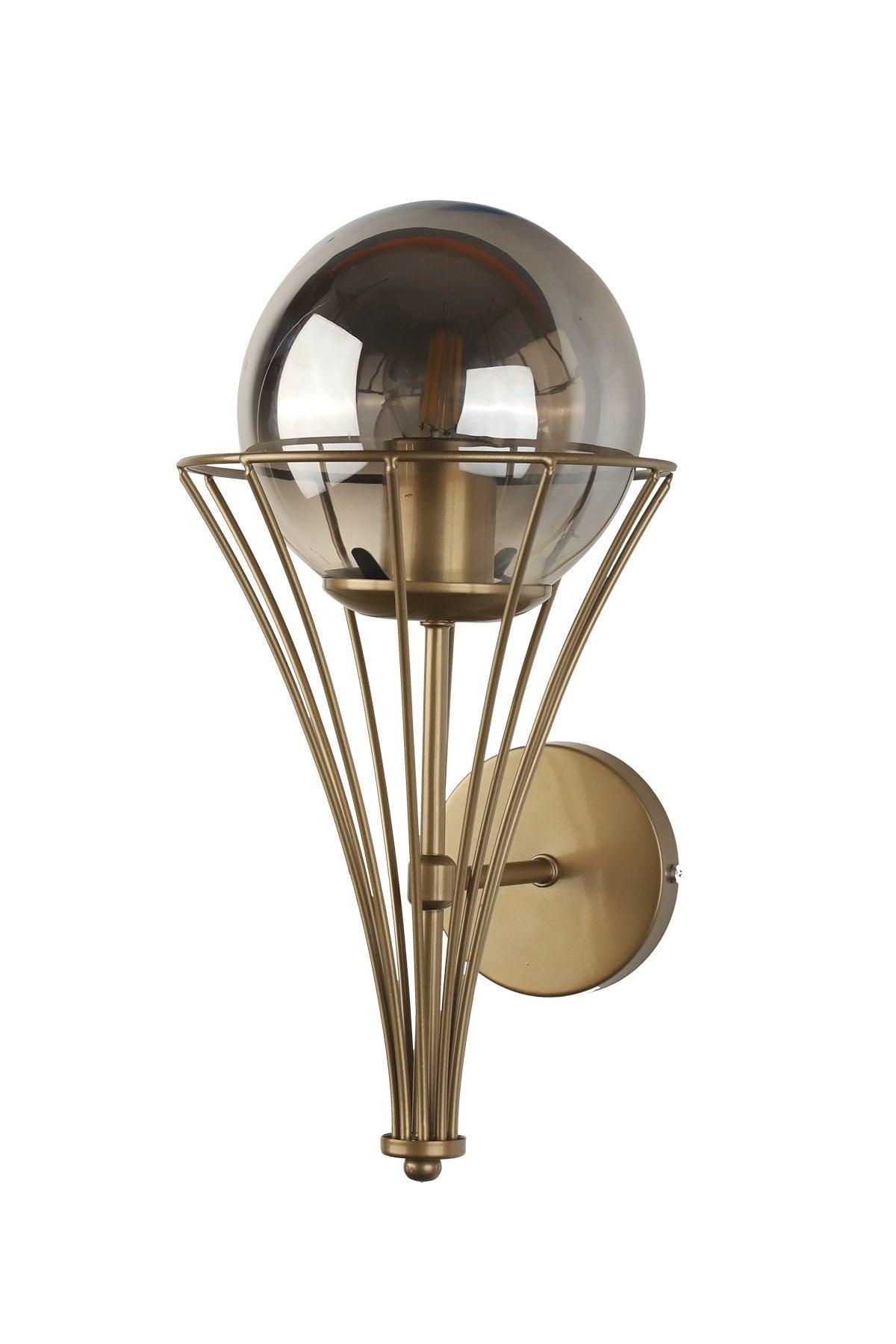 Lapis Sconce Tumbled Smoked Globe Glass - Swordslife
