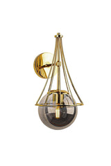 Lapis Sconce Gold Smoked Globe Glass - Swordslife