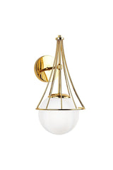 Lapis Sconce Gold White Globe Glass - Swordslife