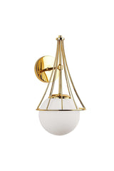 Lapis Sconce Gold White Globe Glass - Swordslife
