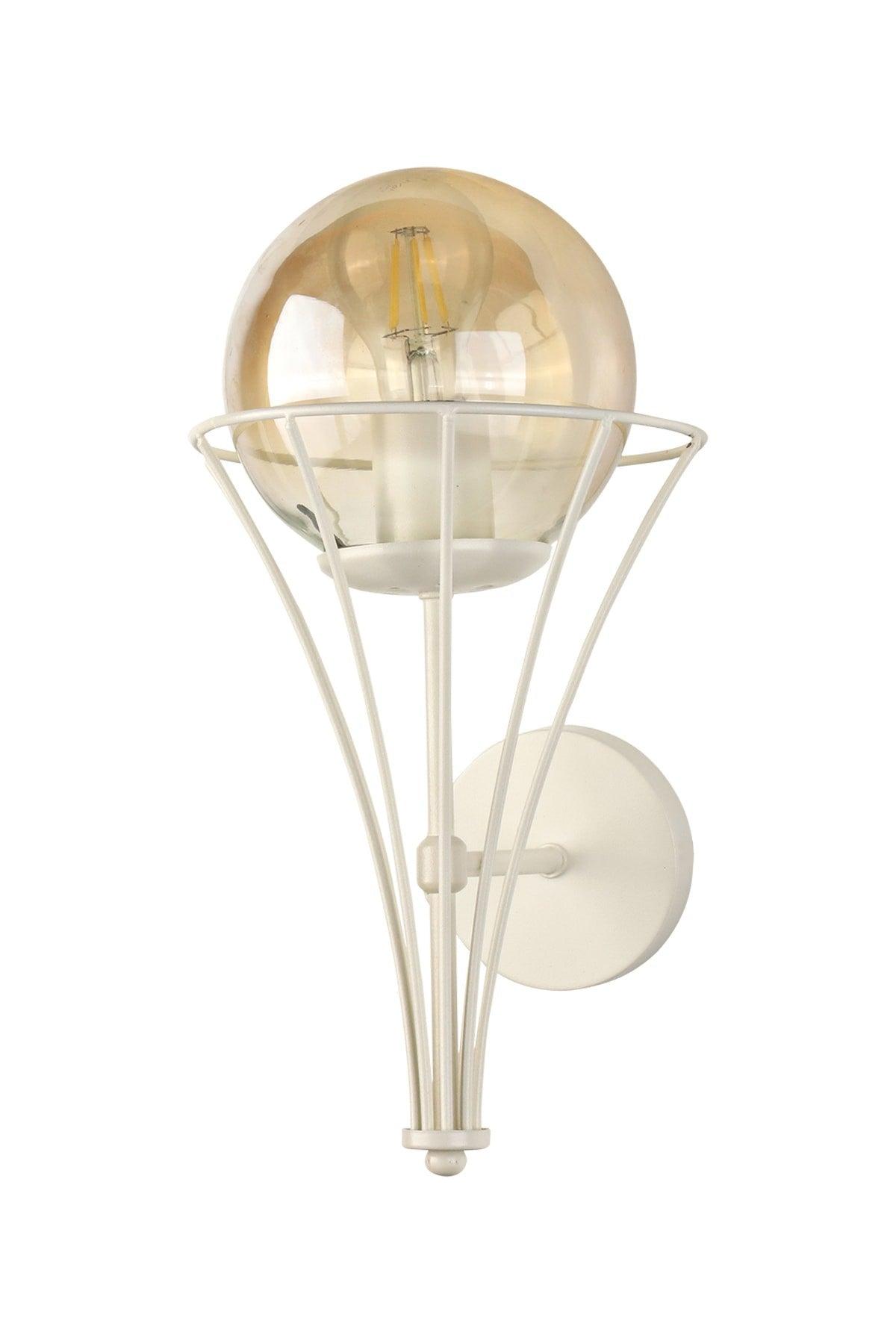 Lapis Sconce White Honey Globe Glass - Swordslife