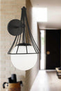 Lapis Sconce Black White Globe Glass - Swordslife