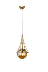 Lapis Single Chandelier Gold-honey Globe Glass - Swordslife