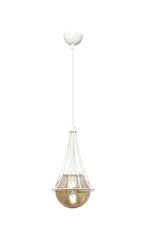 Lapis Single White-honey Globe Glass Chandelier