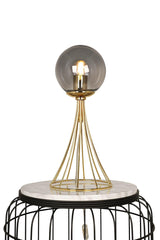 Lapis Table Lamp Gold Smoked Globe Glass - Swordslife