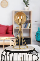 Lapis Table Lamp Gold Honey Glop Glass - Swordslife