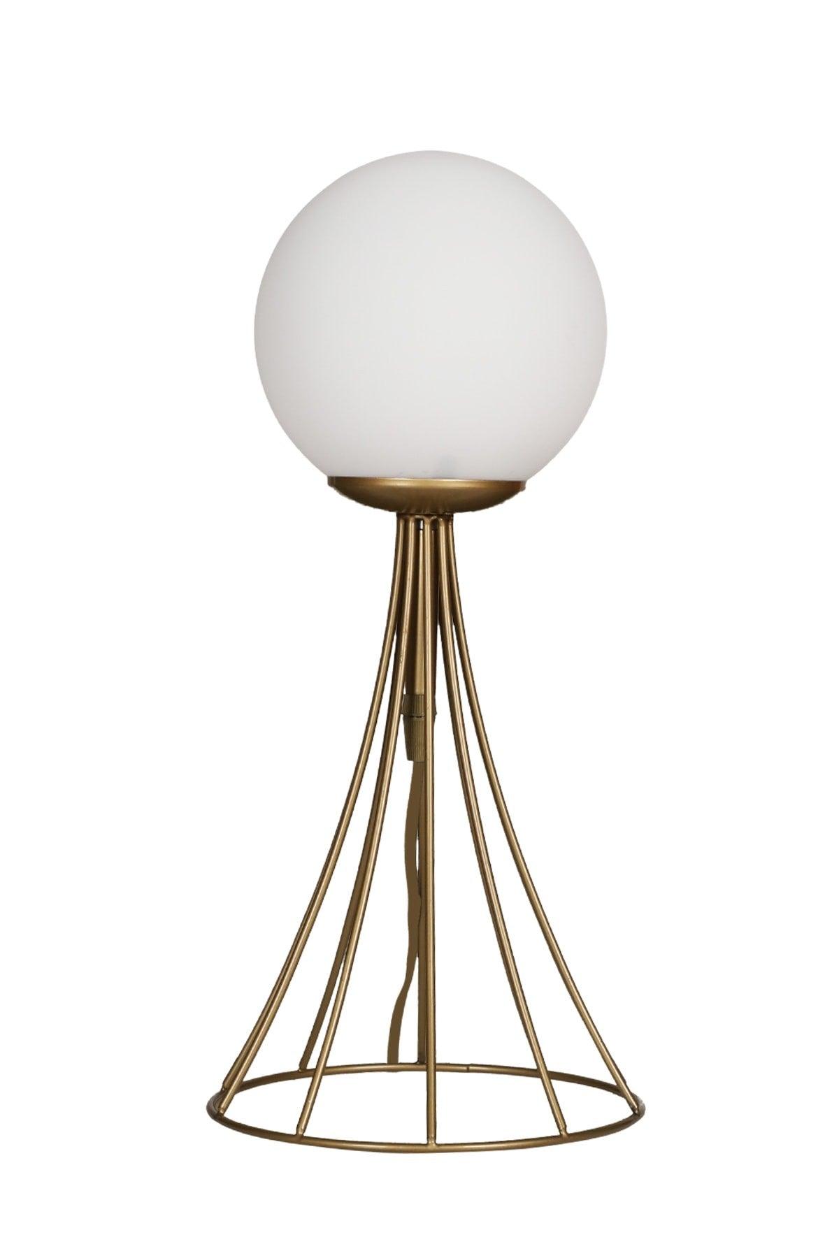 Lapis Table Lamp Tumbled White Globe Glass - Swordslife