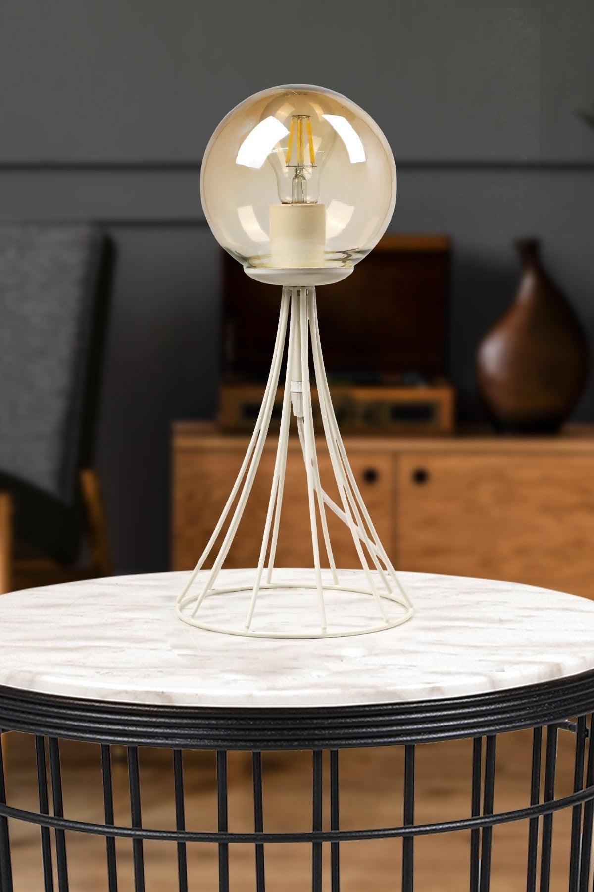 Lapis Table Lamp White Honey Glop Glass - Swordslife