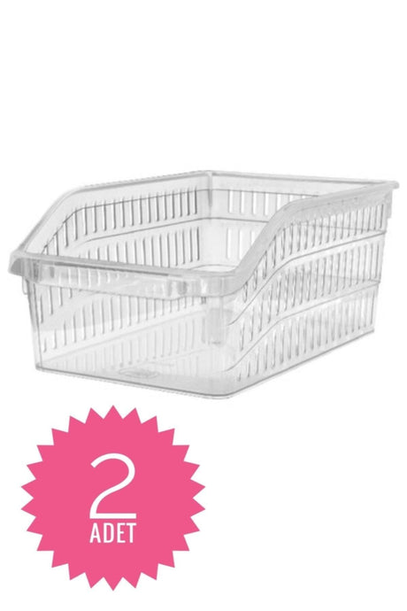 Large Size Refrigerator Basket Transparent 2 Pieces
