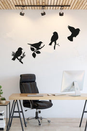 Laser Cut Modern Quad Bird Wall Decor - Swordslife
