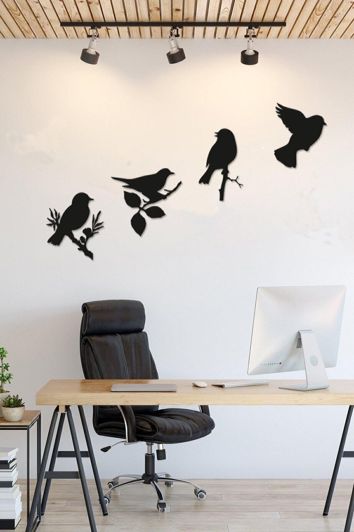 Laser Cut Modern Quad Bird Wall Decor - Swordslife