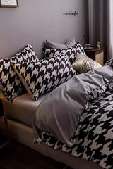 Elastic Bed Linen Duvet Cover Set Double Crowbar Gray - Swordslife